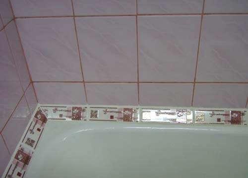 Как заделать большой зазор между ванной и стеной. Керамический бордюр
