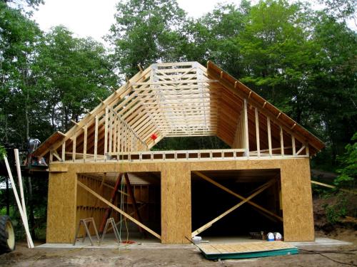 Как построить гараж из дерева своими руками 5х3 с односкатной крышей. Крыша гаража из дерева