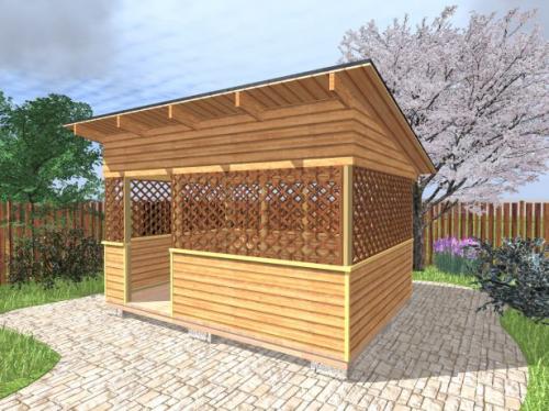 Беседка 4 на 4 с односкатной крышей. Как построить беседку с односкатной крышей своими руками