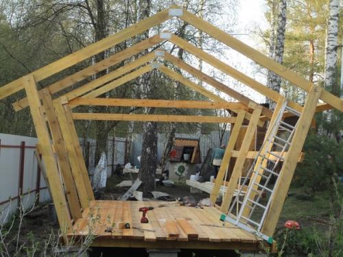 Беседка 6 на 3 с мангалом. Беседка 6 х 3 своими руками