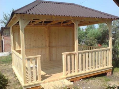 Беседка 3 на 4 с односкатной крышей чертеж. Беседка 3 на 4: подробности возведения
