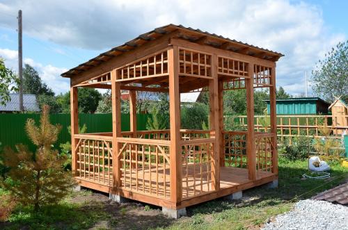 Чертеж беседки 3х3 с односкатной крышей. Терраса, навес и беседка – в чём отличие