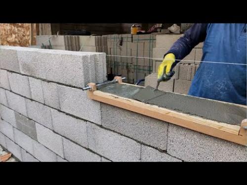 Шаблон для кладки керамзитобетонных блоков. Самодельное приспособление для кладки блоков