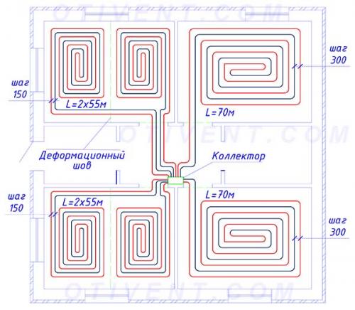Монтаж водяного тёплого пола. Расчет и разработка схемы напольного отопления