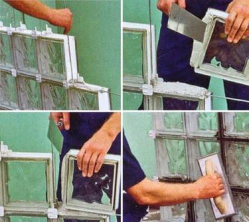 Как построить стену из стеклоблоков. Монтаж стеклоблоков на цемент