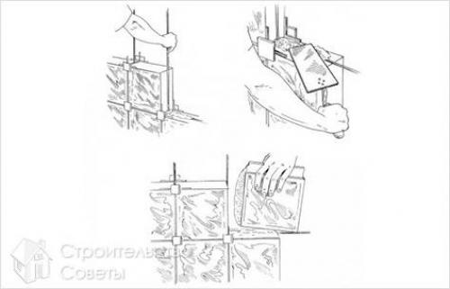 Как установить стеклянные блоки. Процесс установки блоков 01
