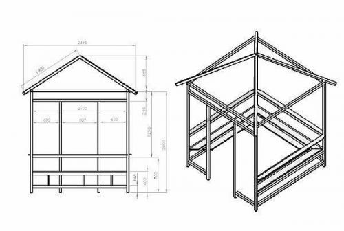 Чертеж беседки 2х3 из металла. Чертеж беседки из профильной трубы, как сварить самостоятельно конструкцию