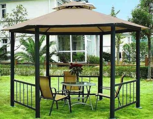 Шестиугольная беседка из металла. Виды конструкций и варианты дизайна