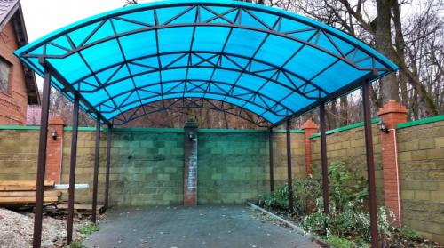 Односкатный навес из металлопрофиля. Все о навесах из профильных труб