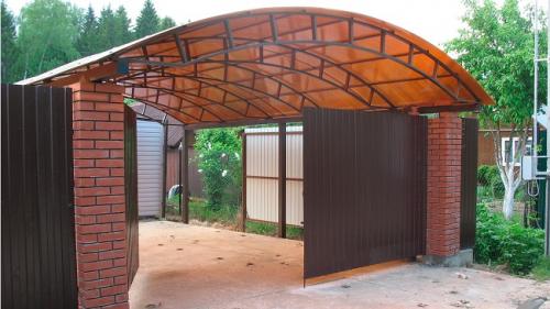 Чертеж односкатного навеса для машины. Разновидности навесов