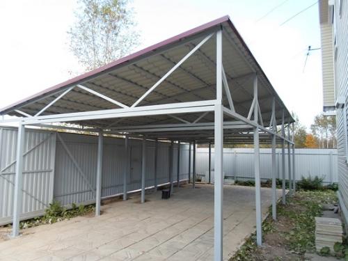 Навес для машины из профильной трубы. Все о навесах из профильных труб 02 Навес для машины из профильной трубы. Все о навесах из профильных труб 02