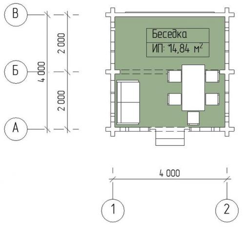 Как построить беседку из дерева 4х4 © Геостарт. Бесплатный архитектурный проект брусовой беседки 4х4 м