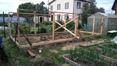 Теплица из бруса 50х50 чертежи. Установка каркаса для стен