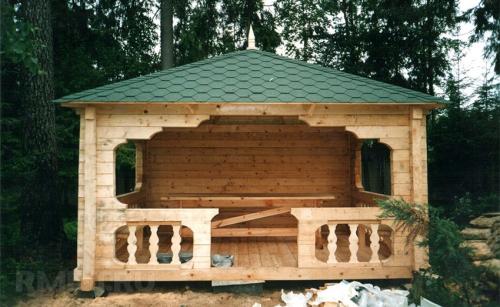 Беседки из бруса своими руками. Постройки из дерева на участке: беседка из бруса своими руками 02