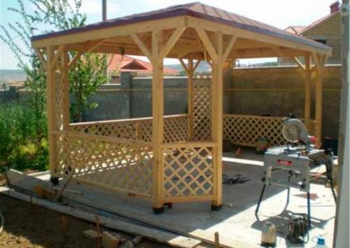 Беседка своими руками из дерева. Беседки с полом и без него