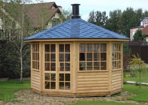 Беседки из бруса своими руками. Постройки из дерева на участке: беседка из бруса своими руками 03