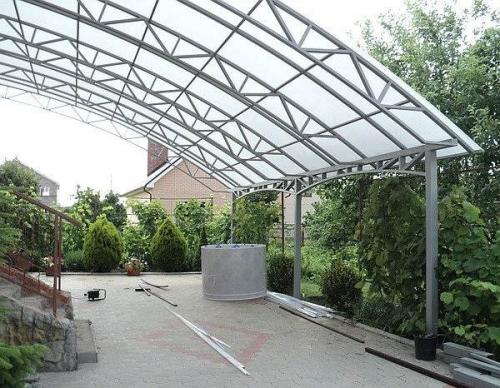 Как сделать навес из профильной трубы своими руками. Особенности 08 Как сделать навес из профильной трубы своими руками. Особенности 08