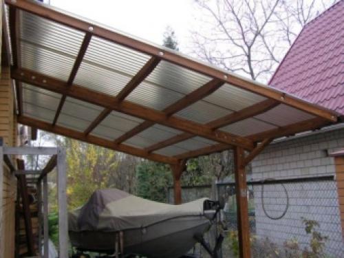 Строительство навеса с односкатной крышей. Строительство навеса 07