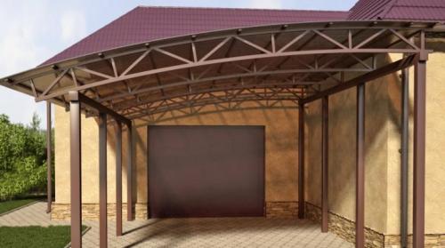 Односкатный навес своими руками. Односкатные навесы из металлопрофиля