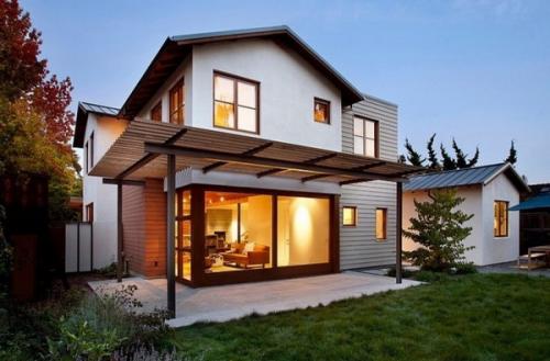 Односкатный навес, пристроенный к дому. Пристроенный к дому или отдельно стоящий навес?