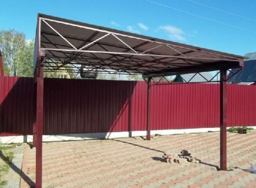 Металлический навес для машины своими руками. Типы навесных строений