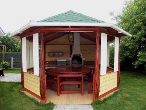 Проект 1: Беседка с мангалом в стиле натуральный