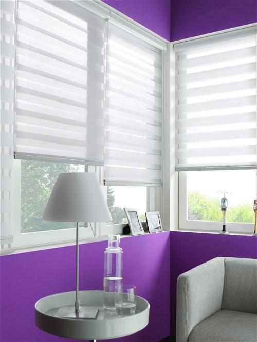 Рулонные шторы в интерьере. Рулонные шторы День-ночь