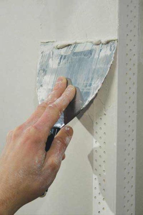Шпаклевка гипсокартона с сеткой. Заделка углов