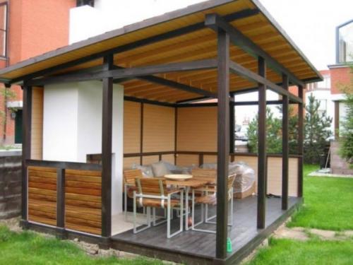 Односкатная беседка из металла. Обзор материалов для основы