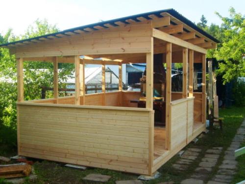 Односкатная беседка из металла. Обзор материалов для основы