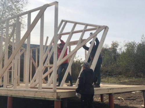 Сборка стен каркасного дома. Каркас
