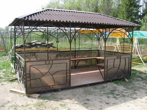 Чертеж беседки 3х4 из металла. Как сделать беседку из металла своими руками