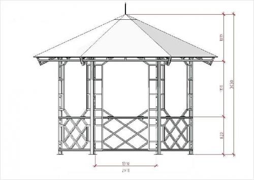 Чертеж беседки 3х4 из металла. Как сделать беседку из металла своими руками