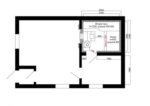 Какой должна быть высота полков в бане и ширина. Содержание статьи 09