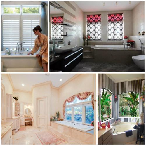 Ванные комнаты с окном. Виды и варианты окон в ванной 03