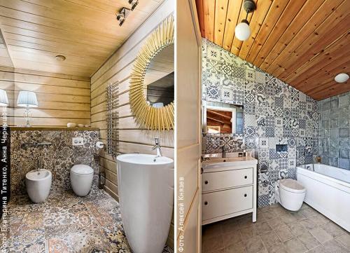 Ванные комнаты в деревянном доме. Как сделать пол 06