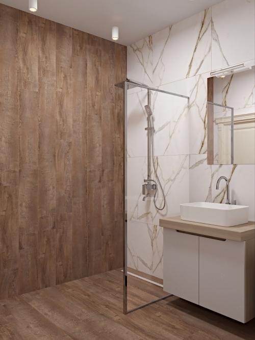 Дизайн ванной комнаты с туалетом и душем. Отделка ванной комнаты