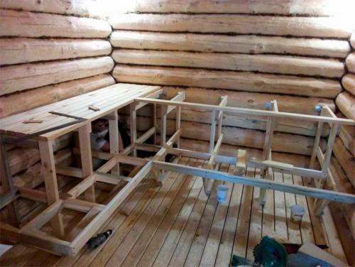 Полки в бане чертеж. Делаем правильный полок для бани из дерева
